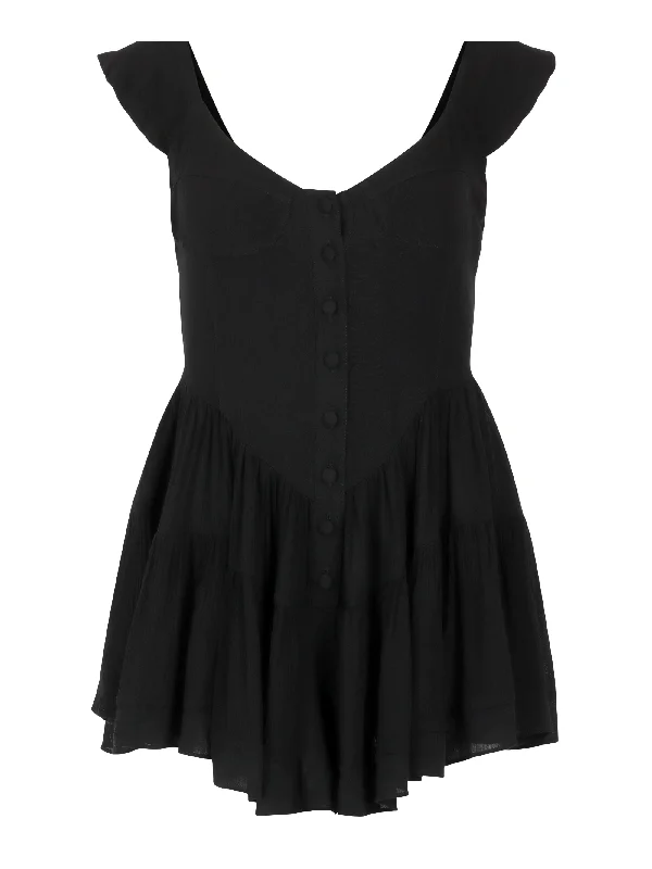The Elisabeth Romper Dress - Black Mesh unclassified dresses
