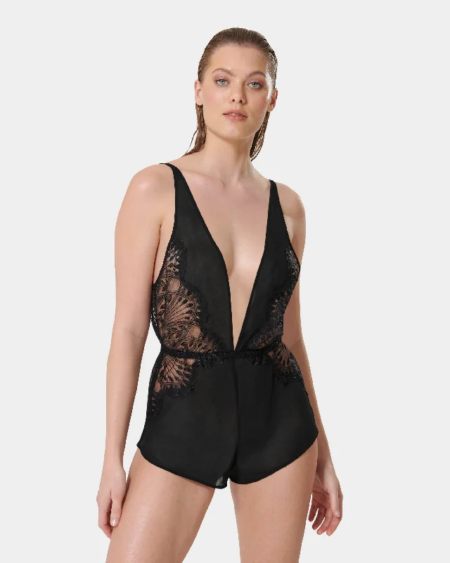 Augusta Luxury Satin Teddy Black Gothic unclassified dresses